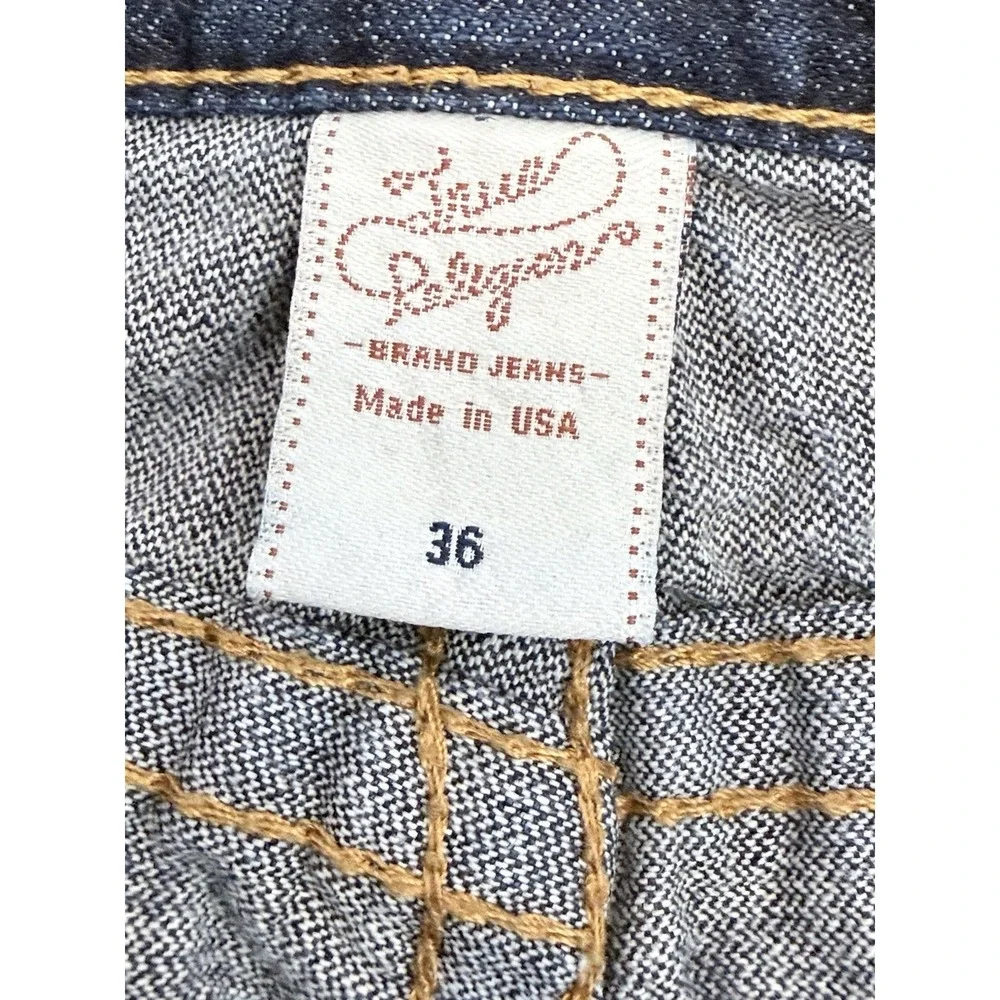 TRUE RELIGION Mens Jeans Billy BIG T Heritage Pockets RARE 36 x 32 Dark Wash
